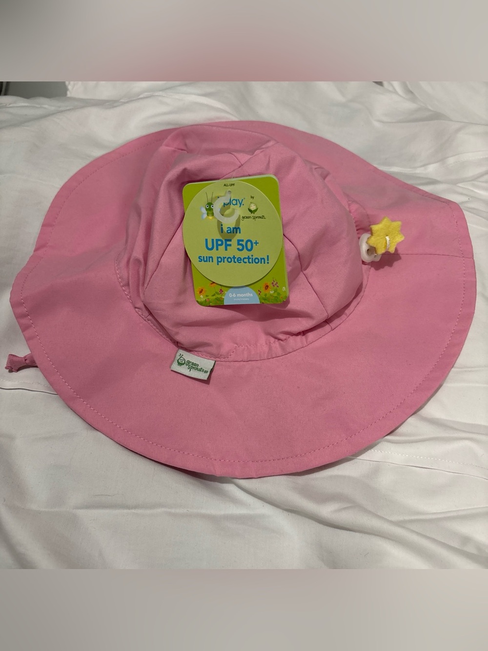UPF 50+ Pink Baby Sun Hat with Star Charm